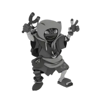 Ninja Cat Rogue 3D Model
