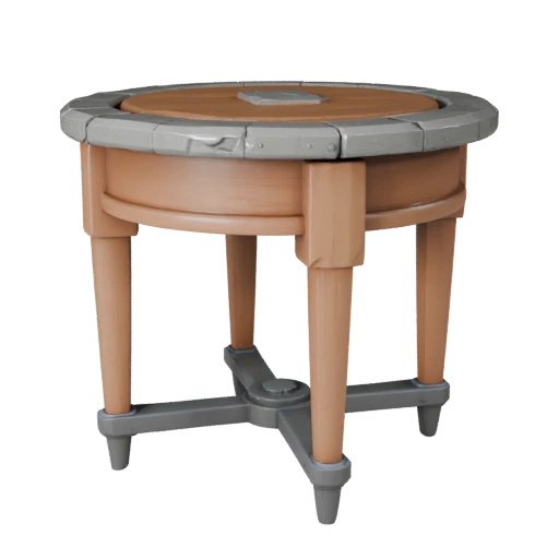 Round Side Table 3D Asset for Casual Studio Levels
