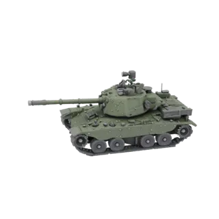 Зеленый танк с пушкой и башней, модель для 3D-печати