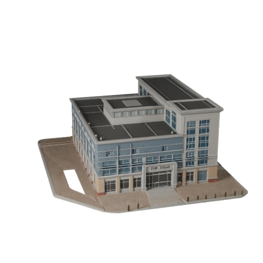 Низкополигональная 3D модель пожарной станции для игр в реальном времени и VR