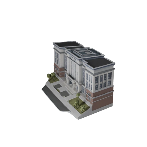 3D модель полицейского участка для Unity - Игровой ресурс для архитектуры