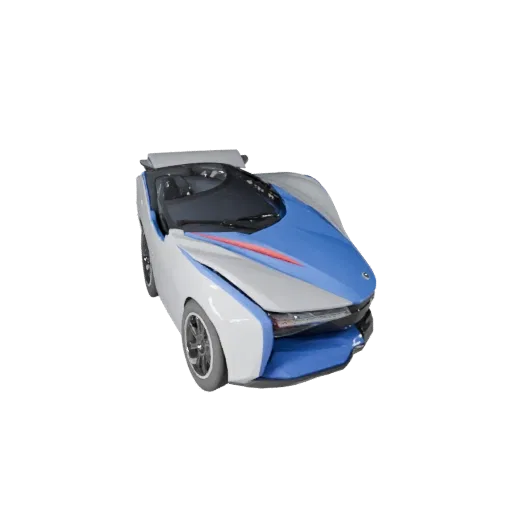 Высокополигональная 3D-модель Hover Bus, студийный вид крупным планом, высокополигональный объект транспортного средства с фу
