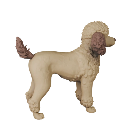 Высокополигональная 3D модель пуделя - Детальный STL актив для печати
