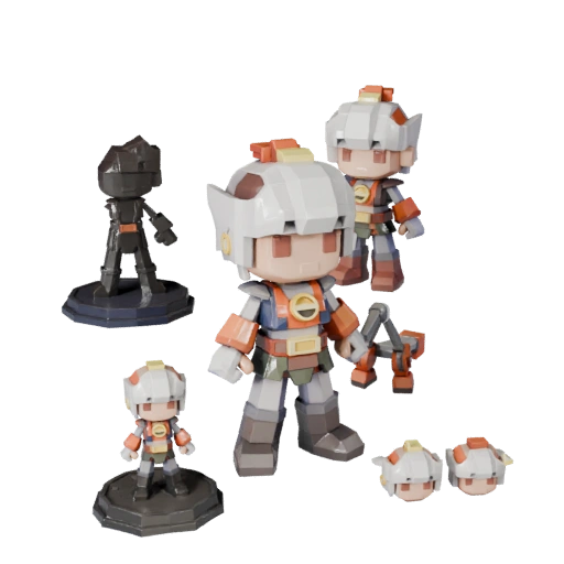Low Poly Mascot Figurine | PBR Realtime Game Engine Pack