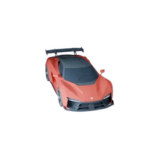 Высокополигональный гиперкар 3D модель для студийных рендеров PBR
