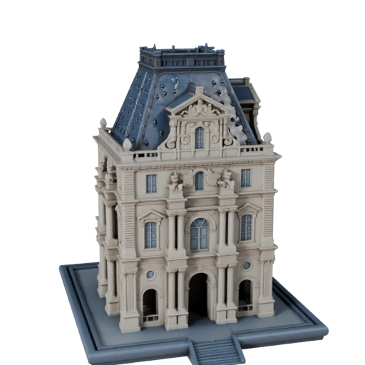 Modello 3D Piramide del Louvre High Poly per Archviz per Architettura