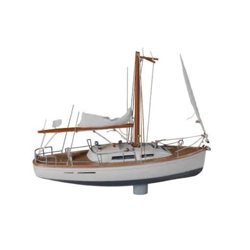 Готовый к игре парусник 3D модель для использования в реальном времени PBR ресурс