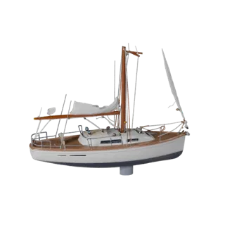 Готовый к игре парусник 3D модель для использования в реальном времени PBR ресурс