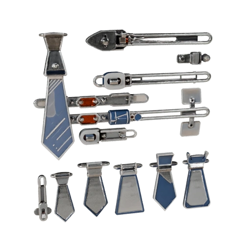 Monogram Style Tie Clip 3D Asset for Casual Engines