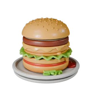 STL 3D модель бургера из ресторана для 3D-печати
