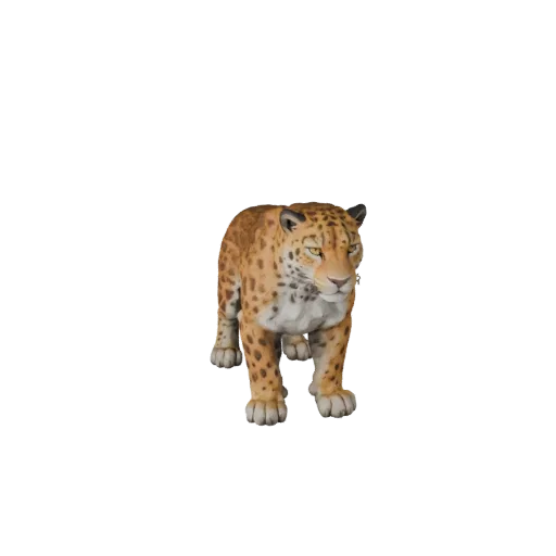 3D модель леопарда, рендер дикой природы сбоку, готовый к использованию в Blender ассет животного с сужением челюсти, лопатка