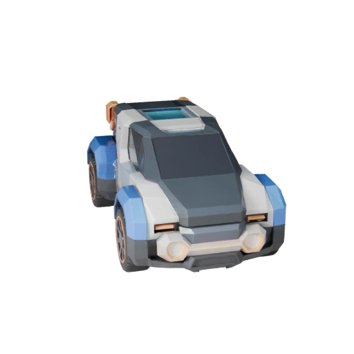 Низкополигональный научно-фантастический грузовик 3D модель для игр Unity и Unreal