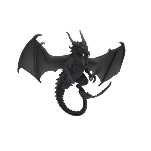 Темное фэнтези древний дракон босс миниатюра STL - удар сверху