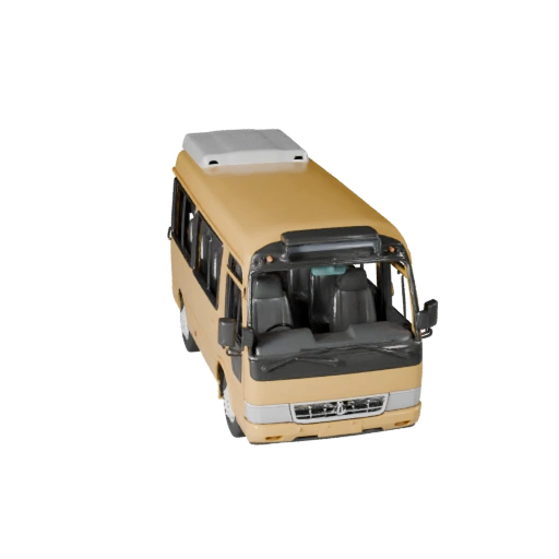 Высокополигональный микроавтобус 3D модель для студийных рендеров PBR ассет