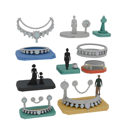 Bridal Jewelry Set 3D Asset for Hobby STL Printing