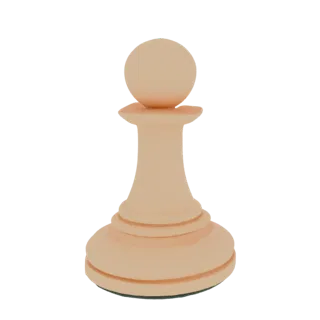 Классическая фигура пешки для шахмат 3D