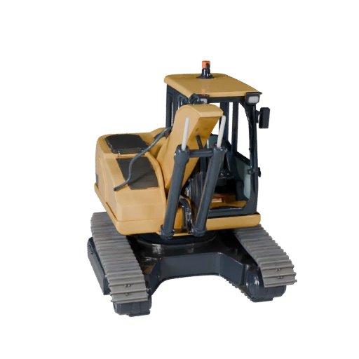 Высокополигональный экскаватор-погрузчик 3D модель для студийных рендеров