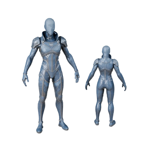 Киберпанк Кобальтовый Бард Модель Персонажа - с ригом