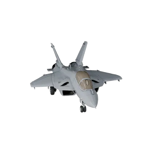 3D-модель истребителя, студийный вид в три четверти, готовый для Blender актив транспортного средства с балансом крыльев, чит