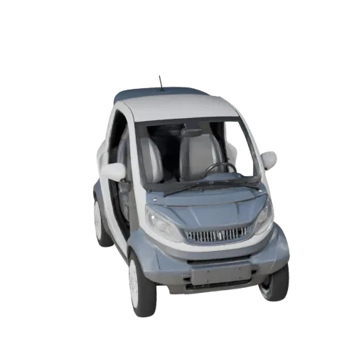 Готовая к игре 3D-модель компактного автомобиля, вид в студии в три четверти, готовый к производству актив транспортного сред