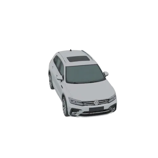Вид сверху 3D модели серебристого универсала Volkswagen Tiguan с люком.