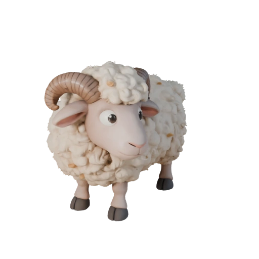 Мультяшная овца 3D модель - Стилизованный ассет для анимации | Бесплатно