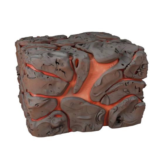 High Poly Volcanic Lava Field Chunk 3D for VFX Close-Ups