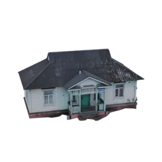 Старый деревянный дом с верандой 3D модель