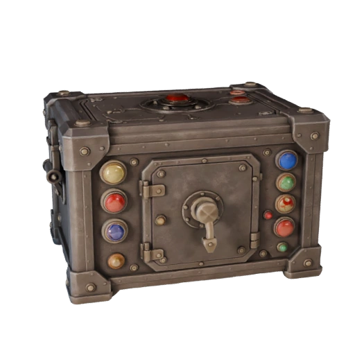 Detailed Dungeon Switch Box 3D Studio Render Asset