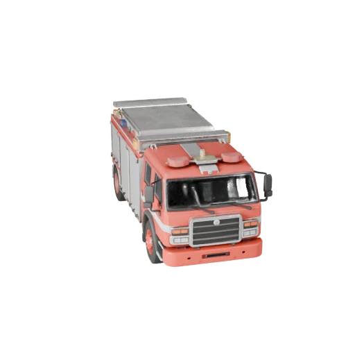 Готовая к игре пожарная машина 3D модель для использования в реальном времени PBR Asset