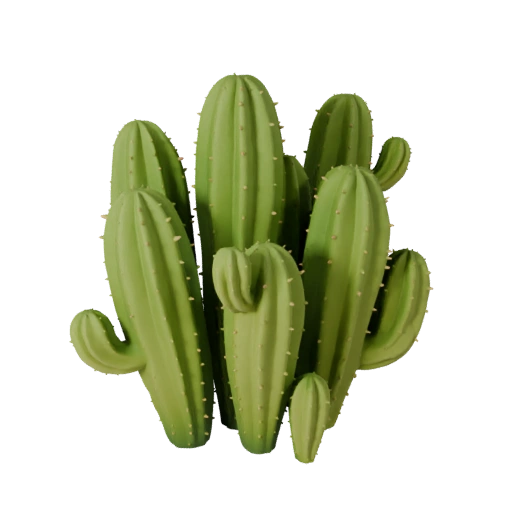 Stylized Cactus Desert Cluster 3D for Realtime Builds