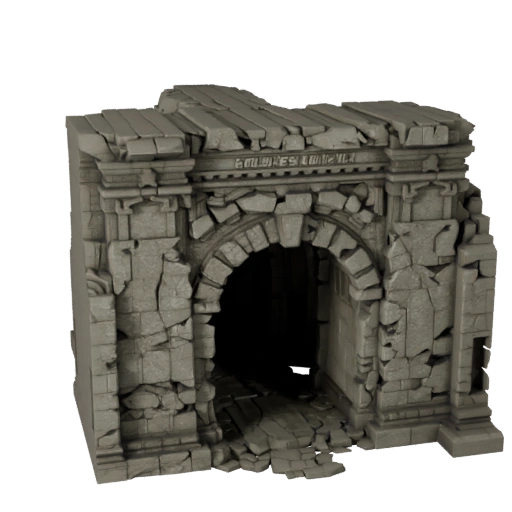 Collapsed Dungeon Corridor Unreal 3D Asset for Game Levels