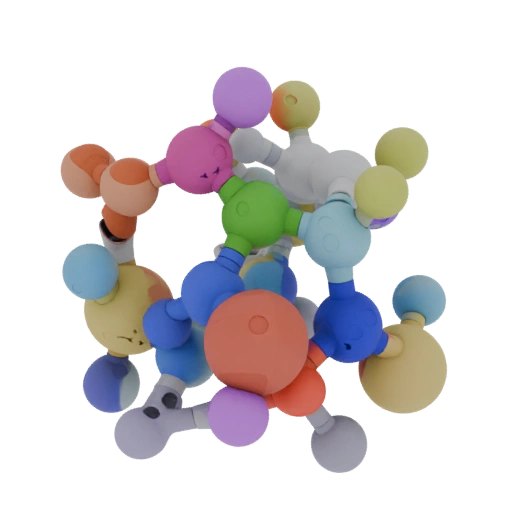 High Poly Organic Molecule Set 3D Asset for Studio