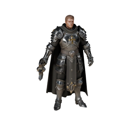 Реалистичная модель персонажа-клирика в броне - с ригом