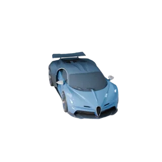 3D модель гиперкара в стиле бугатти для Blender и игр