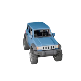 Низкополигональный семейный внедорожник 3D модель для Unity и Unreal PBR Asset