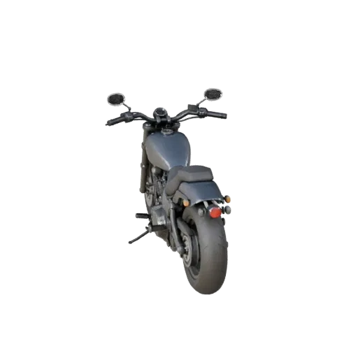 3D модель мотоцикла Vintage Cruiser, вид из игрового окна в три четверти, готовый к использованию в Unity актив транспортного