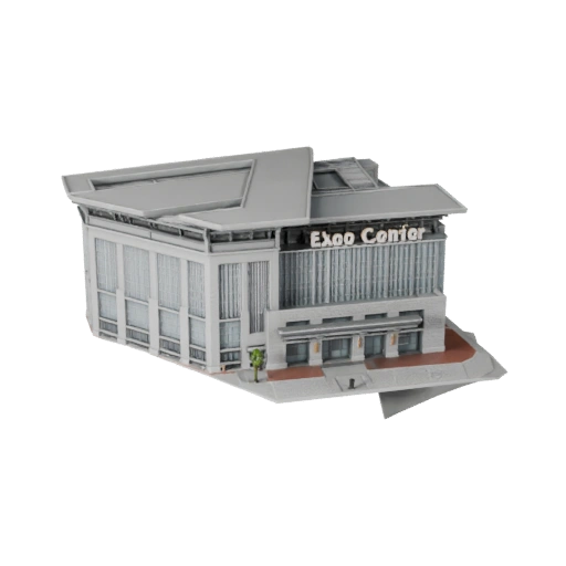 نموذج ثلاثي الأبعاد لمركز المعارض منخفض المضلع للألعاب في الوقت الحقيقي والواقع الافتراضي