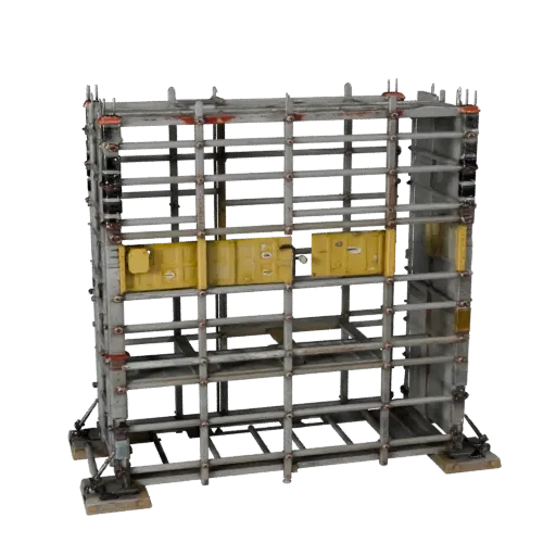 Высокополигональная 3D-модель строительной вышки, студийный рендер крупным планом, показывающий бетон, готовые к использовани