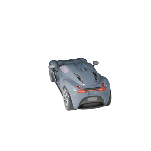 Суперкар в стиле Феррари 3D модель для Unity - Низкополигональный