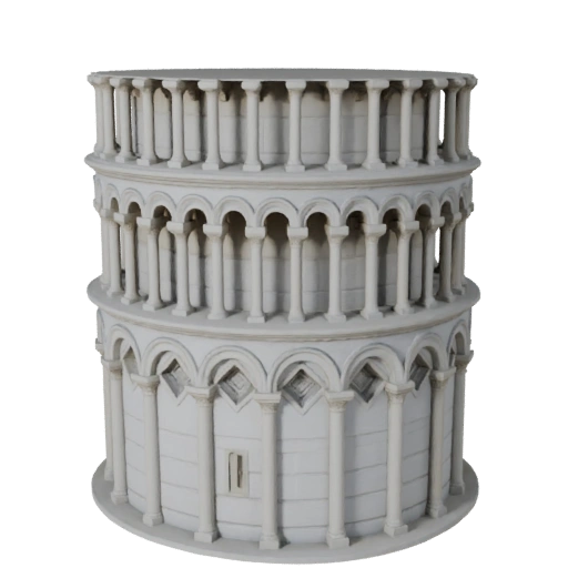 Torre di Pisa Inclinata High Poly 3D Model per Archviz