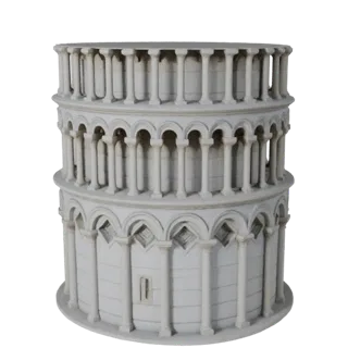 Высокополигональная 3D модель Пизанской башни для Архитектурной визуализации