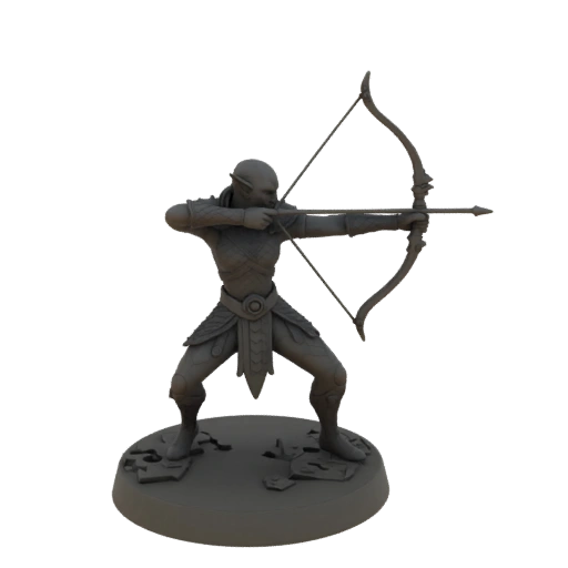 Фэнтези Эльф Лучник Миниатюра STL - Прицеливание