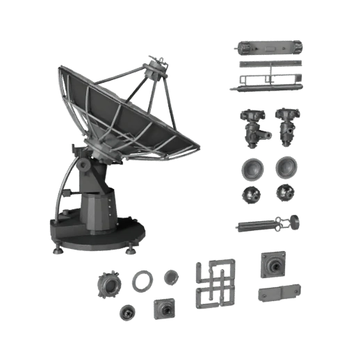 Observatory Radio Dish 3D Asset for Layered Builds