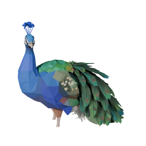 Низкополигональный 3D модель павлина - Игровой ассет Unity с FBX | Бесплатно