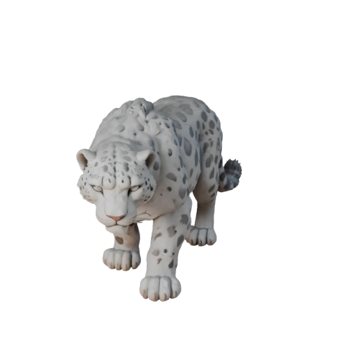 Высокополигональный 3D модель снежного барса - Детальный STL актив для печати