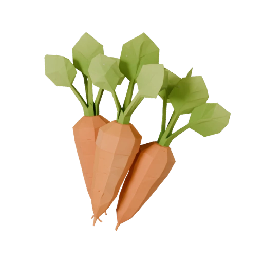 Organic Carrot Bunch 3D Realtime Asset for Engines