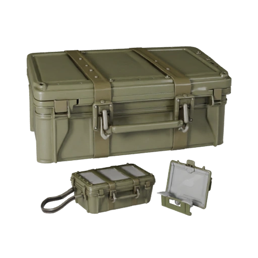 High Poly Military Style Storage Bin 3D Hero Asset