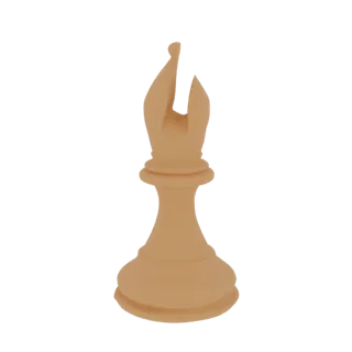 Классическая деревянная фигура слона для шахмат 3D Модель