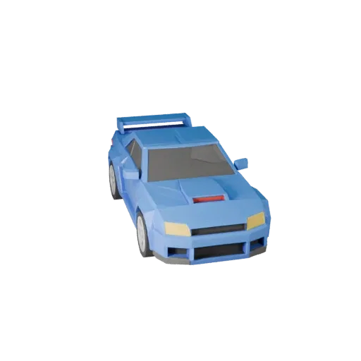 Низкополигональный спортивный автомобиль 3D модель для Unity и Unreal PBR Asset